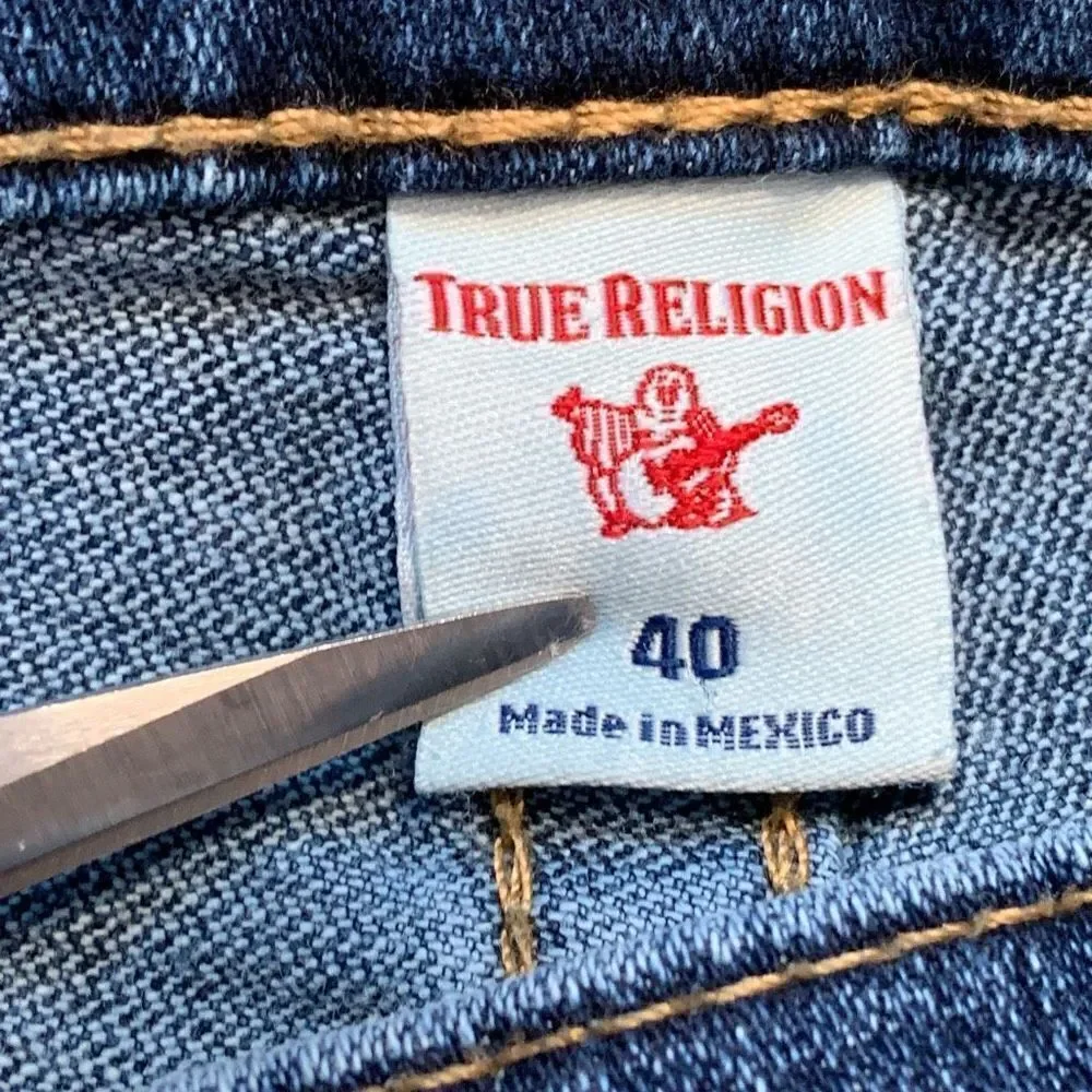 True Religion Geno Jeans Medium Wash Relaxed Slim Cotton Stretch‎ Denim 40